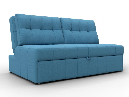 134904 Диван прямой Лига-107 (140) (ЛДСП,Брус,Фанера,Рогожка/Голубой) Лига Диванов 134904