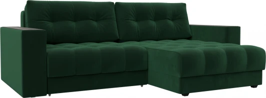 128457 Диван угловой с декором Лига-049 НПБ Лига Диванов (Велюр) арт.128457