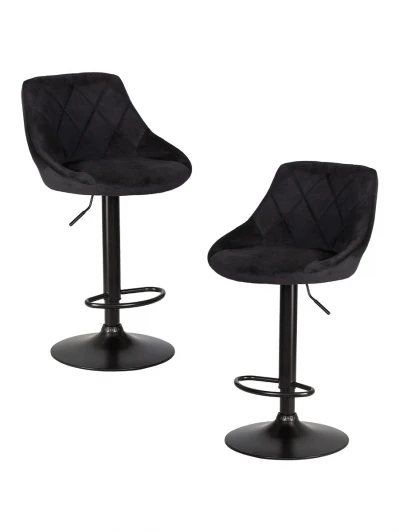 LM-5007-N_B-M_V-MJ9-101 Набор 2 шт стул барный DOBRIN LOGAN BLACK (черный велюр (MJ9-101))