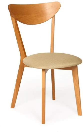 19593 Стул мягкое сиденье/ цвет сиденья - Бежевый MAXI (Макси) / 1 шт. в упаковке (каркас Бук,Ткань /Бук)