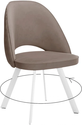 00-00066795 Стул DikLine 228 поворотный, Z48 капучино, ножки белые 00-00066795