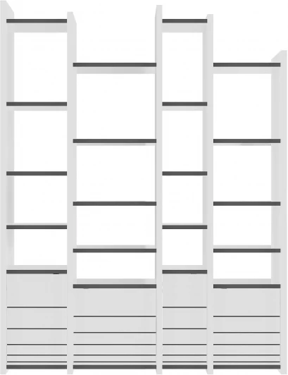 LEV00680 Стеллаж Прямые ARYA BOOKCASE (ЛДСП/Белый) LEVE