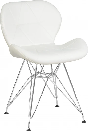 302А-LMZL BUTTERFLY CHROME, цвет сиденья белый, цвет основания хромированная сталь Стул обеденный BUTTERFLY CHROME (ножки хром, цвет белый)