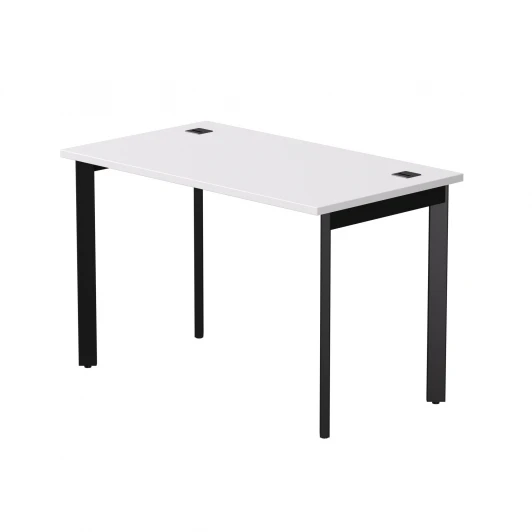 254S002W39005 Стол прямой Everprof EVO (ЭВО) на металлокаркасе 1180х670х755 мм опоры 45гр Белый/Черный 254S002W39005