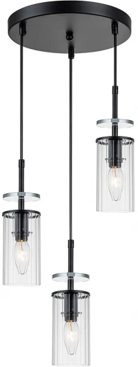 10191/3 Подвесной светильник Escada Avolto 10191/3 3х40Вт Е14, металл/стекло, черный