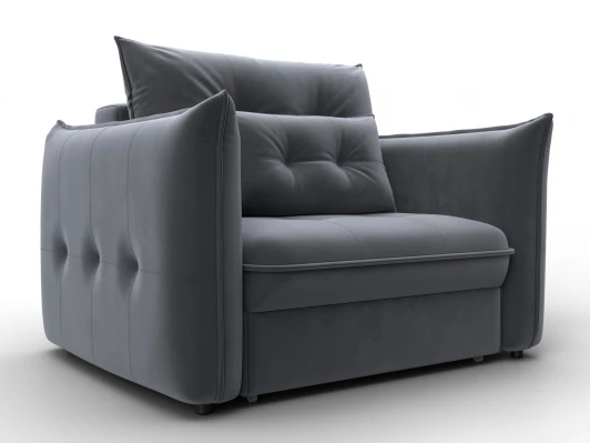 136995 Кресло Лига-100 НПБ (ДСП,Фанера,Велюр/Серый) Лига Диванов 136995