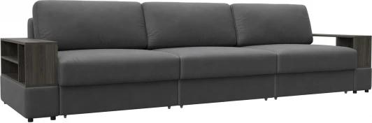 129092 Диван прямой с 2 полками Лига-055 НПБ Лонг Лига Диванов (Замша) арт.129092