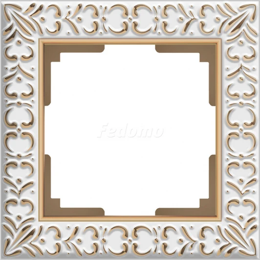 WL07-Frame-01 Рамка на 1 пост Werkel Antik, белое золото