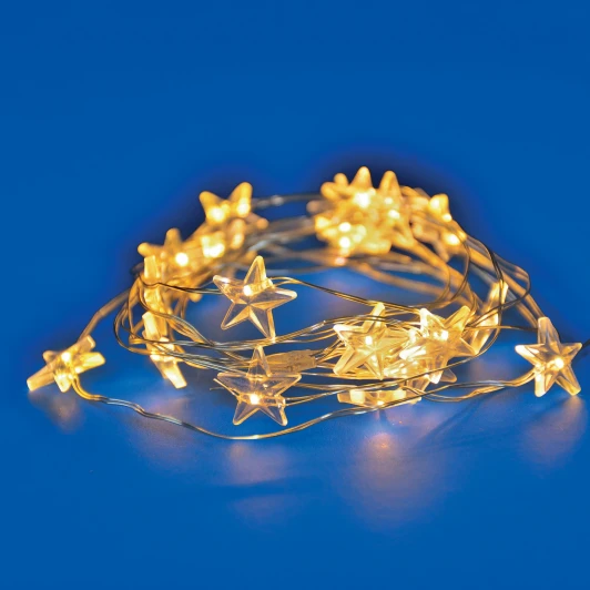 ULD-S1900-020/STB/2AA WARM WHITE IP20 STARS MINI Гирлянда светодиодная на батарейках 2AA не в-к. Звездочки мини. 1.9м. 20 светодиодов. ULD ULD-S1900-020/STB/2AA WARM WHITE IP20 STARS MINI