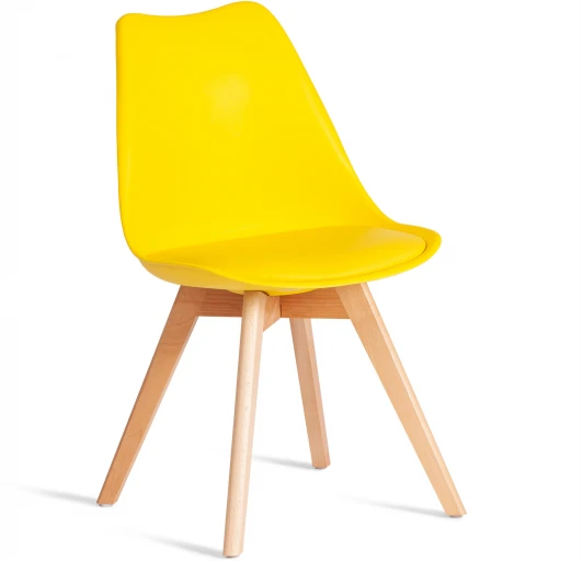 21120 Обеденный стул Tetchair TULIP (Дерево,Пластик,Экокожа/Желтый)