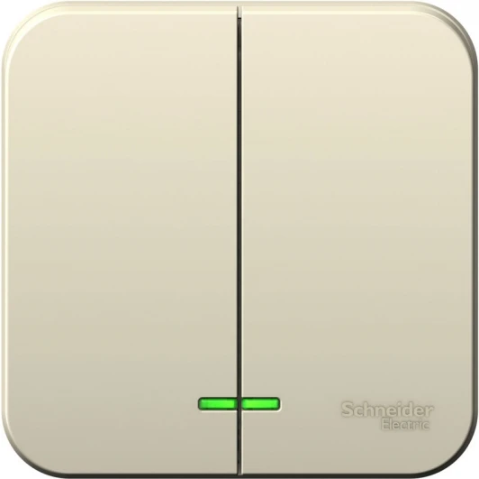 BLNVA065112 Выключатель накладной двухклавишный с подсветкой (молочный) Systeme Electric Blanca BLNVA065112