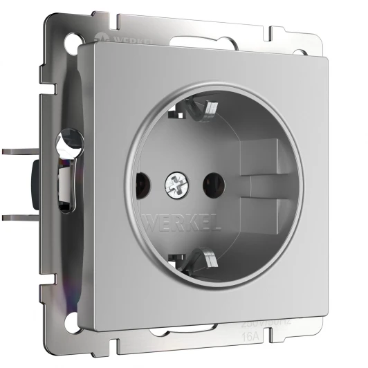 W1171006 Розетка с заземлением (серебряный) Werkel W1171006 (a050881)