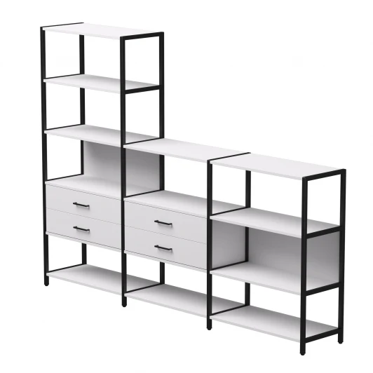 254ST11W39005 Набор стеллажных систем №11 Everprof EVO (ЭВО) 2440x385x1840 Белый/Черный 254ST11W39005