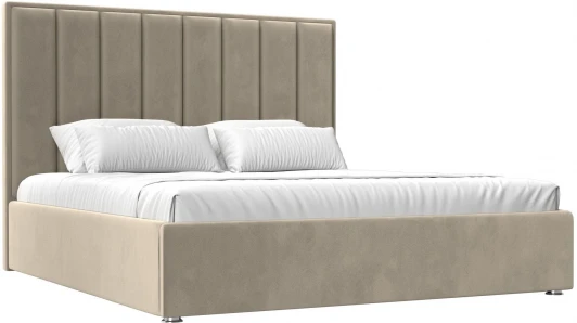 120584 Кровать интерьерная Афродита 180 (Бежевый/Микровельвет) Лига Диванов арт.120584