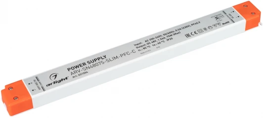 031504 Блок питания ARV-SN48075-SLIM-PFC-C (48V, 1.56A, 75W) (IP20 Пластик) 031504 Arlight ARV