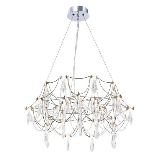 ML.5603.600P СН Подвесная люстра светодиодная хрустальная с пультом с регулировкой цветовой температуры Modelux ML.5603.600P СН