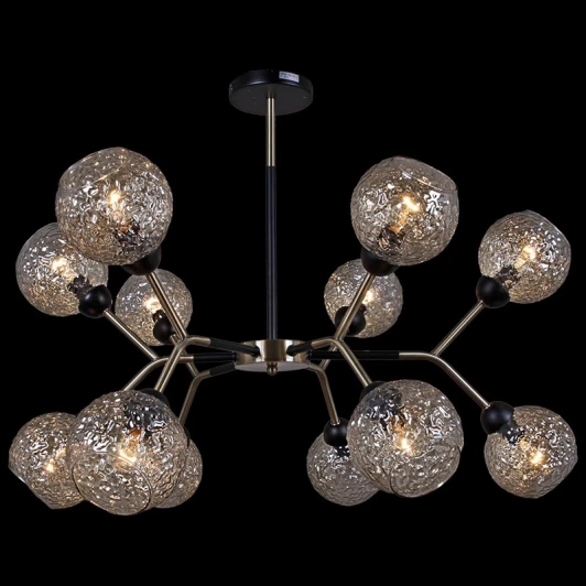 IL0268-12PSQ-79 BK AB Потолочная люстра на штанге ILLUMICO IL0268-12PSQ-79 BK AB (220V)