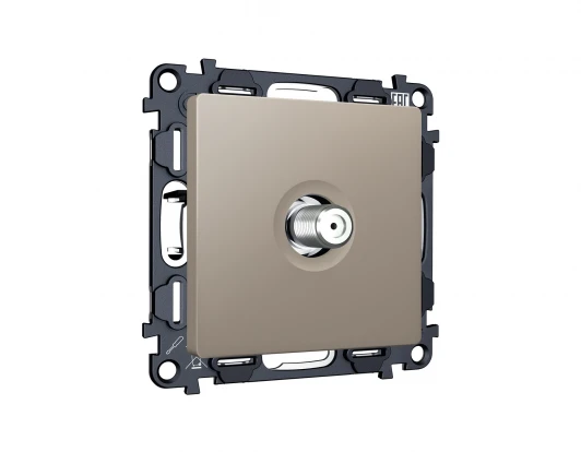 MA373050 Комплект механизма ТВ-розетки SAT встраиваемый (серо-бежевый матовый) Ambrella Volt QUANT MA373050