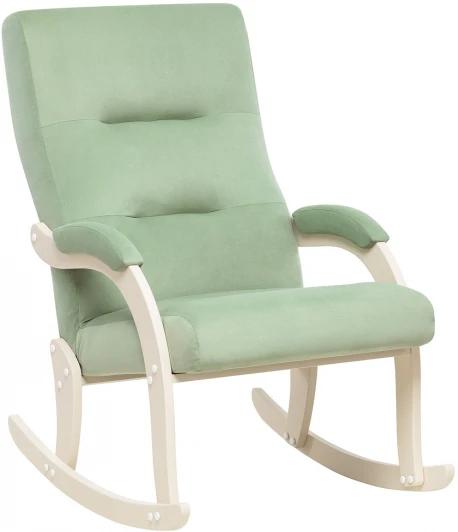 2500000182730 Кресло-качалка Leset Дэми (Фанера,Березовый шпон,Металл,Велюр/Слоновая кость) арт.2500000182730
