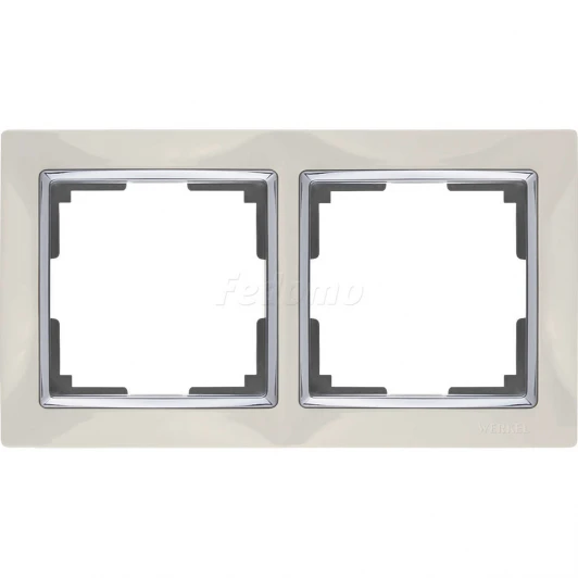 WL03-Frame-02-ivory Рамка на 2 поста Werkel Snabb, слоновая кость с хромом