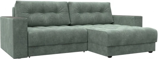 128463 Диван угловой с декором Лига-049 НПБ Лига Диванов (Велюр) арт.128463