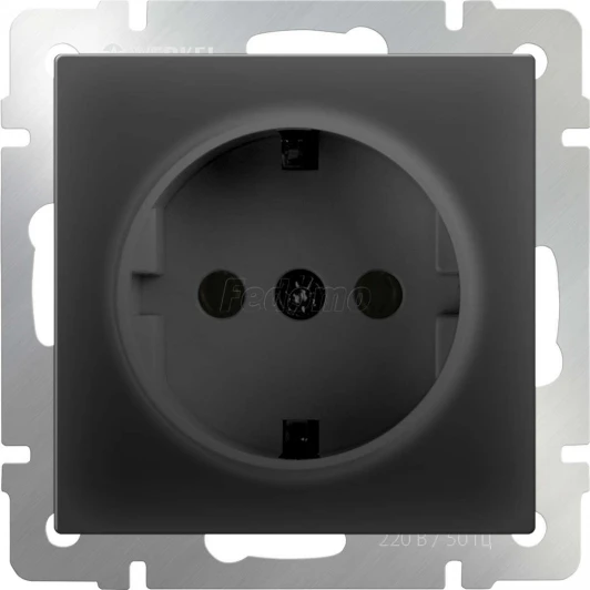 WL08-SKG-01-IP20 Розетка встраиваемая с заземлением Werkel, черный