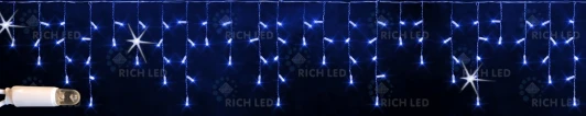 RL-i3*0.5F-CW/B Гирлянда светодиодная Бахрома синяя с мерцанием 220B, 112 LED, провод белый, IP65 RL-i3*0.5F-CW/B Rich LED