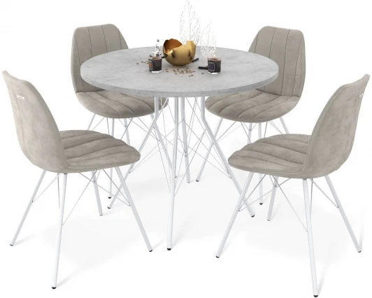 2642461001 Обеденная группа SHT-DS212 бет. чик. свет.-сер./лунн. кам./хром лак Sheffilton 2642461001