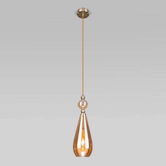 50202/1 янтарный Подвесной светильник Eurosvet Ilario 50202/1 янтарный (220V, на проводе, круглые)