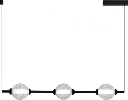 SL6120.403.03 Подвесной светильник ST Luce Peek SL6120.403.03 Черный/Прозрачное кракелированное стекло LED 3*8,5W 3000K (220V, на проводе, шарики)