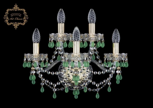 10.24.3+2.165.Gd.V5001 Бра Art Classic 10.24 10.24.3+2.165.Gd.V5001 (220V, хрусталь, подвески, подсвечник, свеча)