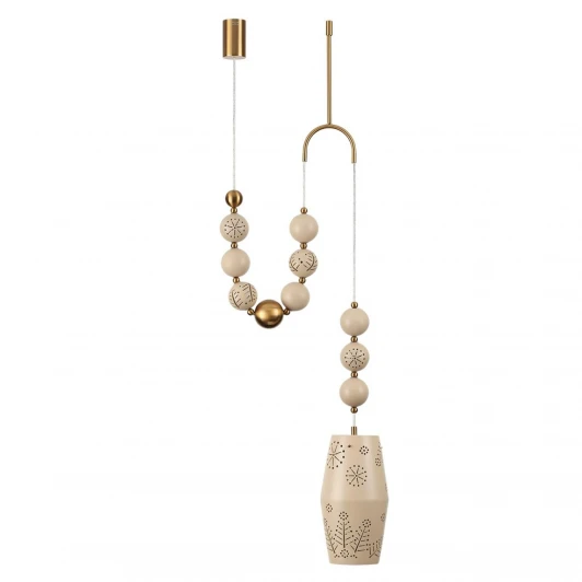 5444/1B Подвесной светильник с держателем Odeon Light Karelia 5444/1B бежевый/античная бронза/металл/керамика E27 1*40W