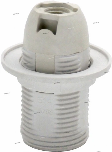 HL587 (094-002-0004) Патрон E14 с фиксирующим кольцом Horoz, белый