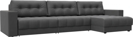 128513 Диван угловой с декором Лига-049 НПБ Лонг Лига Диванов (Замша) арт.128513