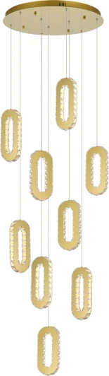 SL6506.203.09 Подвесной светильник каскадный ST Luce Allungo SL6506.203.09 Золотистый/Золотистый, Прозрачный LED 9*9W (220V, на проводе)