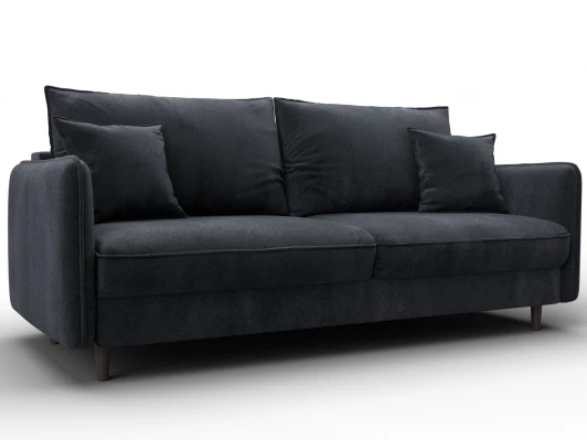 129611 Диван прямой Лига-064 НПБ (ДСП/Дерево/Велюр/Темно-серый) Лига Диванов 129611