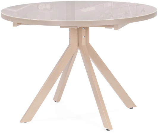 502177 Стол стеклянный Веллор 110(145)х110х78 капучино 502177 Woodville