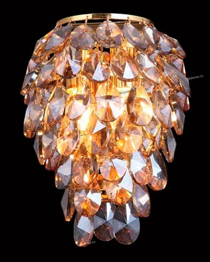 CHARME AP2+2 LED GOLD/AMBER Светильник настенный хрустальный со светодиодной подсветкой Crystal Lux Charme, 2 лампы, золото
