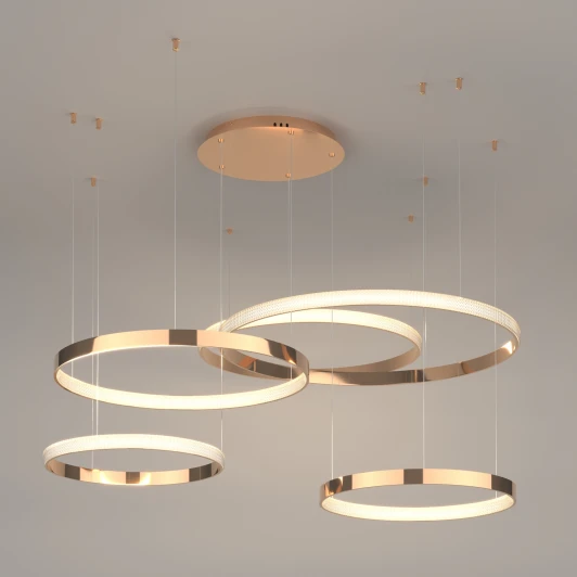 90175/5 медный Подвесной светильник Eurosvet Posh 90175/5 (регулировка яркости, LED, 220V, пульт управления, на тросе, кольцо)