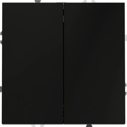 VLS020308 Проходной переключатель двухклавишный (черный матовый) Voltum S70 VLS020308