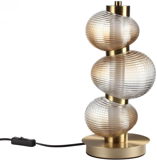 5095/12TL Настольная лампа Odeon Light Bruco 5095/12TL латунный/янтарный градиент/металл/стекло LED 12W 4000K (220V, выключатель)