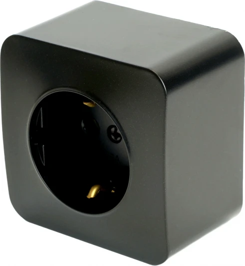 49494 Розетка с заземлением (черный матовый) Stekker София 49494