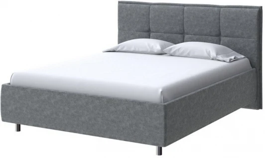 2013260 PROxSON Кровать Lino без основания (Ткань: Велюр Gratta 4 Серый космос) 140x200