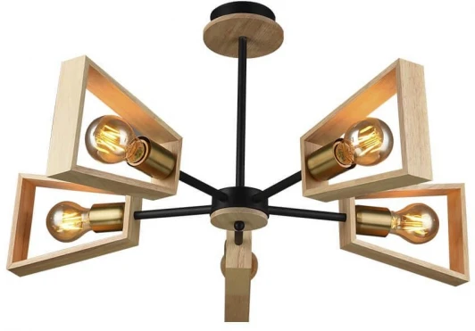 SF3334/5C-BK-AB-WD Потолочная люстра на штанге Seven Fires Sherlas SF3334/5C-BK-AB-WD