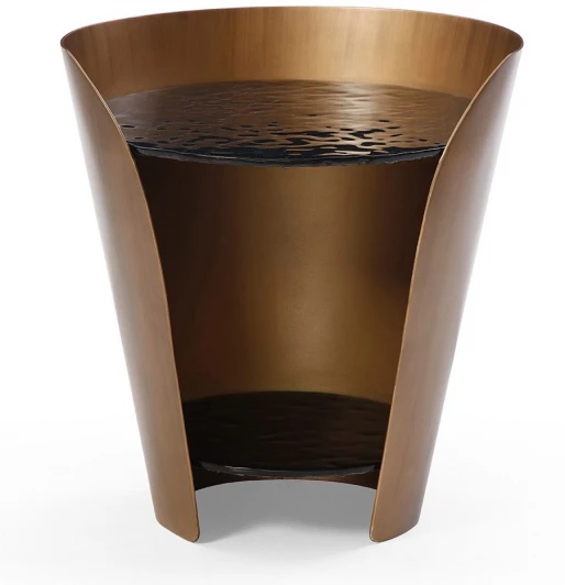 ET6123(D48,6)glass/bronze Стол журнальный ESF ET6123 (D48,6) закаленное стекло/бронзовый/Закаленое стекло,Металл