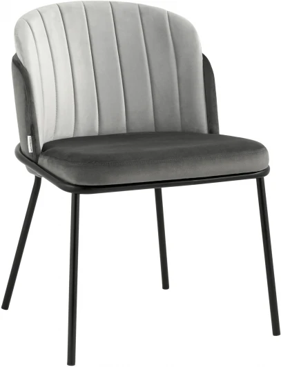 УТ000035480 Стул Дабл велюр тёмно-серый со светло-серой вставкой Stool Group УТ000035480
