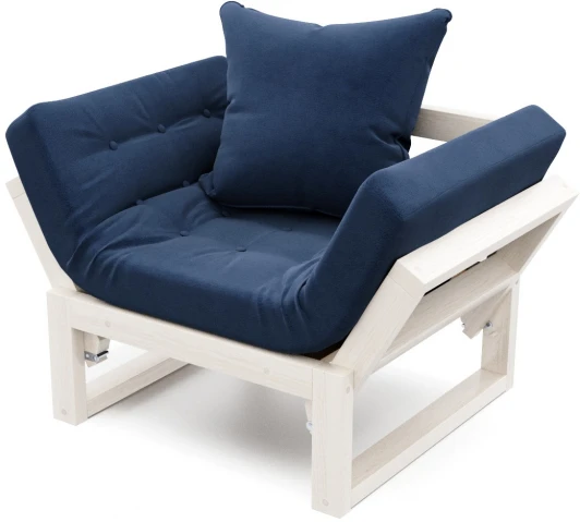 21866 Кресло Arsko Амбер беленый дуб синий велюр