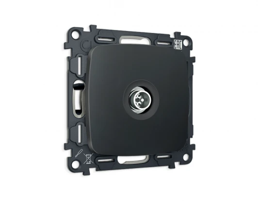 MO913005 Комплект механизма ТВ-розетки оконечной экранированной встраиваемый (графит мягкое касание) Ambrella Volt QUANT MO913005