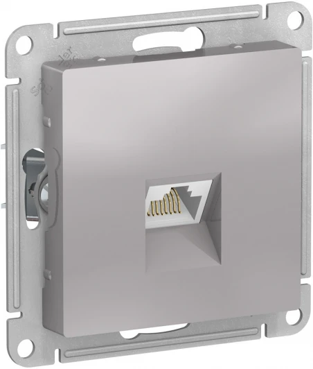 ATN000383 Розетка встраиваемая Ethernet RJ-45 (алюминий) Systeme Electric AtlasDesign ATN000383