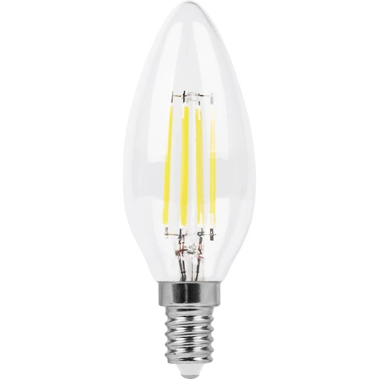 38006 Лампочка светодиодная филаментная E14 11W 220V свеча прозрачная 2700K Feron 38006